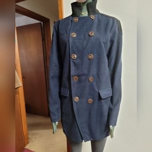 NWT.  Zhelin men's lightweight, navy and black, button up coat.  XXL.  (953)